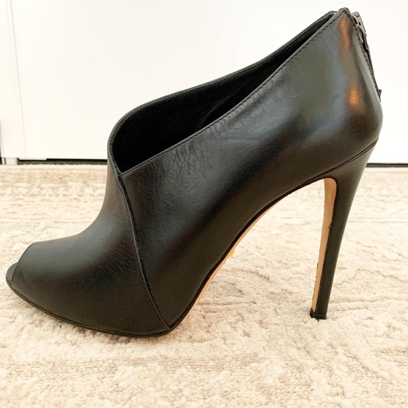 Prada Asymmetric Peep Toe Bootie Size 36.5 - Picture 2 of 6